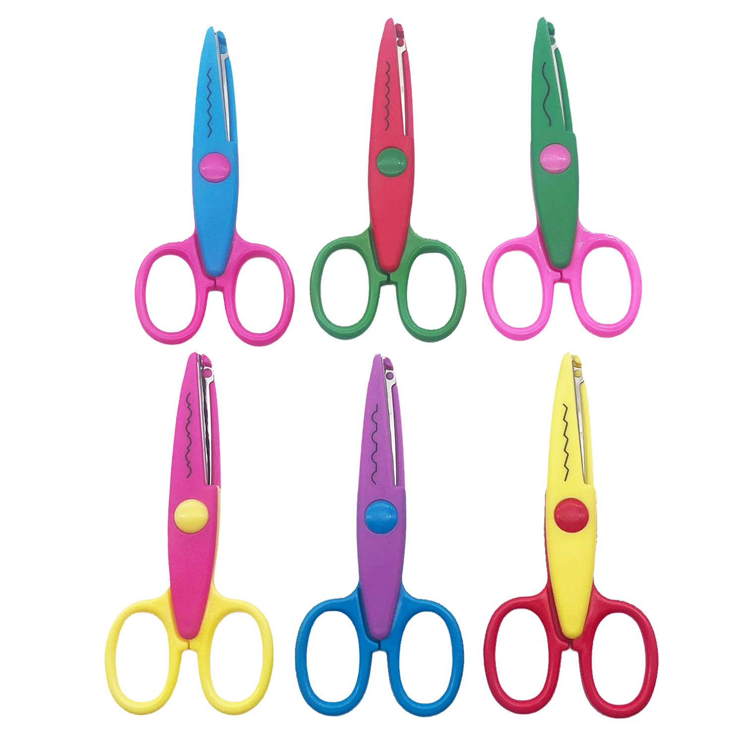 Multifunctional Colorful Decorative Paper Edge 6pcs School Children's Craft Scissors Set Mini Safety Art Lace Photo Scissors